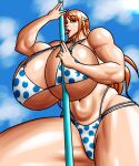  bikini brown_hair gigantic_ass gigantic_breasts hourglass_figure nami naughty_face negoto_(nego6) one_piece orange_hair 