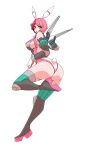 1girl alisa_bosconovitch alluring bunny_ears_headband bunny_outfit escape1111 green_eyes namco pink_hair tekken tekken_7 voluptuous