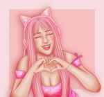 arigameplays breasts happy heart pink_hair pink_lips real_person streamer twitch.tv