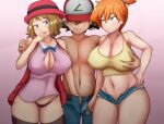  alluring ash_ketchum before_sex big_breasts blonde_hair breast_press brown_eyes clothing creatures_(company) cucarachaaa game_freak grabbing_breasts green_eyes gym_leader hand_in_pants humans_of_pokemon kasumi_(pokemon) light-skinned_female misty_(pokemon) nintendo open_fly open_pants orange_hair pokemon pokemon_(anime) pokemon_(game) pokemon_red_green_blue_&amp;_yellow pokemon_rgby pokemon_xy serena_(pokemon) threesome unbuckled_belt 