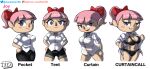 1girl animal_crossing bedroom_eyes blue_eyes bra breasts curtain_call_challenge digital_media_(artwork) fan_character human jackintaro looking_at_viewer nintendo oc panties pink_hair ponytail shirt simple_background underwear villager_(animal_crossing)