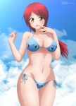 anime big_breasts bikini breasts brown_eyes light-skinned_female light_skin lips looking_at_viewer red_hair squirtle streamer windy_girk youtube zel-sama