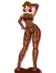 1girl big_breasts blackangel014 borderlands borderlands_2 breasts brown_hair chocolate chocolate_covered female_only full_body green_eyes mad_moxxi milf nude pervyangel solo solo_female valentine