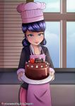 apron birthday birthday_cake cake female female_only food marinette_cheng miraculous_ladybug solo solo_female the_dark_mangaka