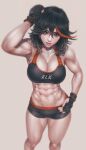 1girl abs alluring athletic_female cleavage female_abs female_only fit_female gym_uniform kill_la_kill kuon_(kwonchanji) matoi_ryuuko prinzkuon solo_female toned_female