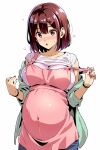  ai_art ai_generated apron artstyle_imitation blush looking_at_viewer original original_character pregnant pregnant_belly pregnant_female self_upload takeda_hiromitsu_(ai_style) young younger_female 