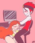 black_eyes black_panties blush computer crossover ear_piercing earrings erection fellatio freckles jack_spicer jewelry long_hair mac_computer oral orange_hair panties penis piercings powerpuff_girls princess_morbucks princesscallyie red_eyes red_hair short_hair underwear xiaolin_showdown