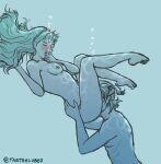  1boy 1girl alternate_hairstyle blue_hair blush braid closed_eyes dimitri_alexandre_blaiddyd fire_emblem fire_emblem:_three_houses hair_down long_hair marianne_von_edmund nintendo nipples nude nude_female nude_male pussylicking sex small_breasts tartarcubed underwater underwater_sex 