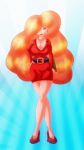 big_breasts blue_eyes breasts chaossabre hair_over_eye orange_hair powerpuff_girls sara_bellum solo