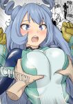 1boy 1girl 1girl blue_hair blush long_hair male male/female my_hero_academia nejire_hado open_mouth shiseki_hirame skin_tight teen