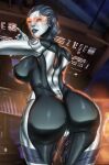  1girl 1girl android areola artificial_intelligence ass big_ass big_breasts big_breasts breasts edi female_only mass_effect nipples red-tinted_eyewear solo_female solo_focus tagme thick_thighs tinted_eyewear ultamisia video_game_character video_game_franchise visor wide_hips 