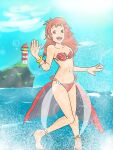  aged_up anklet bare_shoulders barefoot bikini black_eyes bracelet cloud female_abs female_only gake_no_ue_no_ponyo ghibli hips kamcorder21777 lighthouse long_red_hair midriff navel open_mouth ponyo ponyo_on_a_cliff_by_the_sea red_bikini sea seashell_bra sideways_glance sky smile studio_ghibli sun teeth thighs tongue 