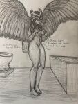  abs breasts dc_comics dc_super_hero_girls dc_super_hero_girls_(2015) hawkgirl kendra_saunders monochrome nude sketch wings 