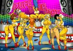 7girls beer marge_simpson stripper_pole the_simpsons yellow_skin