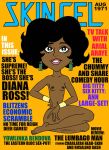  2021 black_hair bracelet dark-skinned_female dark_skin diana_ross earrings english_text eyelashes hanna-barbera medium_breasts orange_background short_hair sitting skincel the_jackson_5ive toonytease 