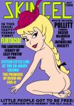 1girl 1girl adventures_of_gulliver ass ass black_eyes braid english_text eyebrows eyelashes hanna-barbera hat kneel lipstick long_hair medium_breasts nude pink_nipples purple_background red_lipstick sideboob skincel toonytease year yellow_hair