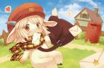 animal_ears blue_sky building caprine commentary_request copyright_request cub cute envelope female fence furry goat grass hat heart house kishibe letter looking_at_viewer mail mailbox outdoors scarf short_hair sky solo spoken_heart star young â™¥