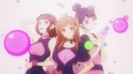  3_girls anime blue_eyes blue_hair blush brown_hair female friends hair_up idol long_hair mari_maya maya_mari misawa_mizuki mizuki_misawa moe_morita morita_moe multiple_girls purple_hair red_eyes samurai_flamenco short_hair smile tagme yellow_eyes 