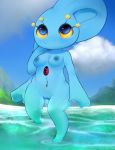 1_female 1_girl blue_eyes blue_nipples blue_skin breasts female furry legendary_pokemon manaphy mystical navel nintendo plantpenetrator pokemon pussy video_games yellow_sclera