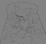 2014 after_sex age_difference anthro areola bat bed big_breasts blush breasts canine condom cum cum_everywhere erect_nipples female filled_condom fox fucked_silly furry male messy miles_"tails"_prower monochrome navel nipples nude pillow rouge_the_bat sega smile sonic_(series) theboogie wings