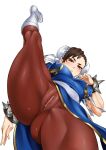 1girl ahegao brown_eyes brown_hair chun-li female_only hairless_pussy shaved_pussy solid_air solo_female spread_legs street_fighter thicc