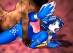 1_boy 1_female 1_girl 1_male 2003 alternate_color animal_ears artist_name ass blue_fur blue_hair blush breasts brown_fur canine claws closed_eyes cum doggystyle dr_comet fangs female fluffy_tail fox fur furry green_eyes hair highres jewelry kemono krystal lots_of_jewelry lying male male/female mammal nintendo nude open_mouth orgasm paws pussy_juice sex sideboob star_fox sweat tail thick_tail tongue uncensored vaginal video_games