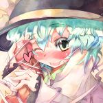 1girl :p blush censored facejob handjob hat koishi_komeiji komeiji_koishi penis penis_on_face precum solo_focus tongue tongue_out tora tora_(torayarou) touhou