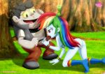 1boy 1girl bbmbbf diamond_dog diamond_dog_(mlp) equestria_girls equestria_untamed female friendship_is_magic hasbro male my_little_pony palcomix rainbow_dash rainbow_dash_(eg) rainbow_dash_(mlp)