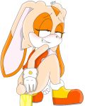 anal_sex anus anus_juice cream_the_rabbit dildo dildo_in_ass looking_pleasured sega small_breasts white_background