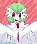  chest_jewel creatures_(company) game_freak gardevoir gen_3_pokemon green_hair nintendo pokemon pokemon_(anime) pokemon_(creature) pokemon_(game) pokemon_(species) presenting_pussy red_eyes simight skewerflash 