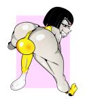 anus bent_over bodysuit bulge dat_ass erection erection_under_clothes exclamation_(artist) full-package_futanari futanari high_resolution impossible_clothes intersex lady_legasus legs looking_at_viewer looking_back muscle penis perspective raven_(dc) teen_titans teen_titans_go testicle workout