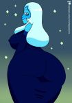  ass big_breasts blue_diamond blue_diamond_(steven_universe) blue_skin cartoon_network clothing eyelashes mr._chase_comix nipple smile steven_universe white_hair 