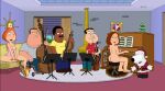 brian_griffin cleveland_brown family_guy glenn_quagmire joe_swanson lois_griffin meg_griffin nude_female santa_costume vaginal_insertion