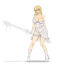 big_breasts blonde_hair blue_eyes breasts erect_nipples hair keyblade kingdom_hearts matemo namine solo weapon