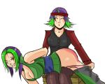  big_ass butt_butt dk green_hair lasttranshero_(artist) purple_hair spank spanked spanking 