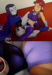 big_breasts breasts comic_book_character dc_comics dcau female_only half_demon high_res high_resolution koriand'r pale-skinned_female pale_skin purple_eyes purple_hair rachel_roth raven_(dc) ravenravenraven sexy starfire superheroine teen_titans