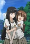  2_girls akira_amatsume amatsume_akira anime black_hair brown_hair female kazuha_migiwa long_hair love migiwa_kazuha multiple_girls short_hair tagme yosuga_no_sora yuri 