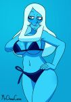  arm_behind_head big_breasts bikini blue_diamond blue_diamond_(steven_universe) blue_eyes blue_skin blush cartoon_network eyeshadow hips midriff mr._chase_comix navel smile steven_universe white_hair 