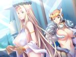  2_girls bikini_armor celestine_lucullus claudia_levantine goddess knight kuroinu_~kedakaki_seijo_wa_hakudaku_ni_somaru~ revealing_clothes 