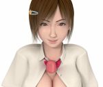 3d asian bowtie breasts dollhouse gif hentai open_shirt paizuri penis pov smile