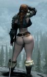 1girl 3d ass nice_ass posing red_hair sideboob skyrim thong