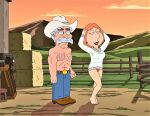  blackzacek bottomless cmdrzacek family_guy lois_griffin mayor_wild_wild_west no_panties purple_hair pussy sweater thighs 