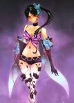 1girl alluring arabian black_hair butterfly_outfit egyptian female_abs long_hair namco stockings tattoo tekken tekken_6 tekken_tag_tournament_2 voluptuous zafina zafina_(tekken) zuzu