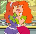  2_girls be_cool_scooby-doo bedroom_eyes black_eyes cousin_mel daphne_blake grandma_got_run_over_by_a_reindeer milf naughty_face orange_hair scooby-doo sexy symmetrical_docking teenagebratwurst tongue_out yuri 