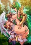 1boy 1girl age_difference angel_wings ass before_sex big_breasts breasts clothed_male_nude_female feet goddess green_hair green_nails huge_cock kid_icarus larger_female long_hair male male/female mature mature_female nail_polish nipples older_female open_mouth outside palutena penis pit pit_(kid_icarus) reiq sideboob solo_female stockings tongue_out vaginal_penetration video_game_character video_game_franchise wings younger_male