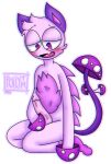  1boy anthro anthro_only cat cat_ears domestic_cat feline klapto male_masturbation male_only mantisboi masturbation moaning my_singing_monsters penis pink_fur shrooms solo_male upbeat_tales watermark 