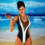 1girl beach mbirdcz swimsuit wine