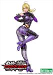  1girl alluring ass bare_shoulders blonde_hair blue_eyes bodysuit boots breasts detached_sleeves fighting_stance full_body gloves high_heel_boots high_heels holster knife light_smile lipstick long_hair makeup milf namco nina_williams nose official_art ponytail silf simple_background standing standing_on_one_leg tekken tekken_1 tekken_2 tekken_3 tekken_4 tekken_5_dark_resurrection tekken_7 tekken_tag_tournament tekken_tag_tournament_2 thigh_holster voluptuous watermark yamashita_shun&#039;ya 