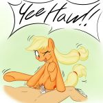  applejack blonde_hair cum cum_in_pussy cum_inside equine female friendship_is_magic green_eyes hair hetero horse human male my_little_pony no-ink one_eye_closed penetration pony vaginal vaginal_penetration 