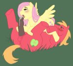 69 aqua_eyes big_macintosh big_macintosh_(mlp) cutie_mark dontfapgirl equid equine fellatio fluttershy fluttershy_(mlp) friendship_is_magic green_eyes hasbro horse imminent_sex licking_penis male my_little_pony pegasus pink_mane pink_tail red_fur yellow_body yellow_fur